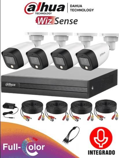 DAHUA FULLCOLORKIT-A - Kit de 4 Canales Full Color 2 MP con Audio - 1XVR 4CH. Incluye 4 cámaras Full Color 2 MP con micrófono, Sistema de 4 canale +1 IP DAHUA FULLCOLORKIT-A - Kit de 4 Canales Full Color 2 MP con Audio - 1XVR 4CH. Incluye 4 cámaras Full Color 2 MP con micrófono, Sistema de 4 canale +1 IP